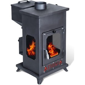 Resim Etinova Eti-k5 Küçük Üç Tarafı Camlı Fırınsız Şömine Tipi Pelet Soba 