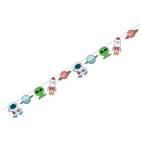 Resim Kozmik Galaksi Özel Kesim Banner Uzay Temalı Doğum Günü Parti Süsü Tüm Yaşlar 