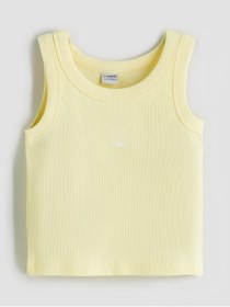Resim LC Waikiki LCW Kids Sarı Bisiklet Yaka Kız Çocuk Crop Atlet 