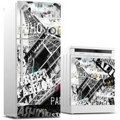Resim Jasmin2020 Buzdolabı Ve Bulaşık Makinası Sticker Kaplama Etiketi Paris Popart 