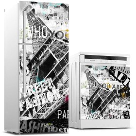 Resim Jasmin2020 Buzdolabı Ve Bulaşık Makinası Sticker Kaplama Etiketi Paris Popart 