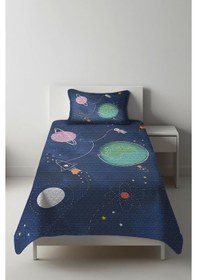 Resim Parlak Kadife Kumaş Tek Kişilik Çocuk Yatak Örtüsü Seti 2 Parça Tky0010 Çok Renkli 