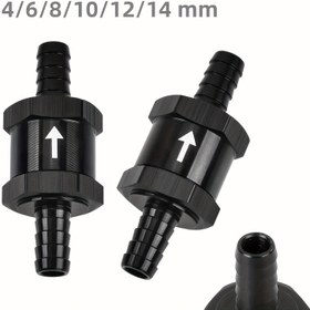 Resim 1 Adet 1/4'' 5/16'' 3/8'' 1/2'' Yakıt Geri Dönüşsüz İnline Tek Yönlü Kontrol Valfi Yakıt Hattı Yağı Benzin Dizel Benzin Su Alüminyum Alaşım 4 6 8 10 12 14mm 