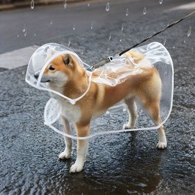 Resim 1 adet Şeffaf Köpek Yağmurluk - Yüksek Görünürlüklü PVC, Küçük, Orta ve Büyük Irklar İçin Ayarlanabilir Düğme Kapanışı, Shiba Inu, Corgi, Bichon Frise ve Daha Fazlası İçin İdeal, Yağmurlu Günler İçin Dayanıklı Moda Gerekliliği, Pet Yağmurluk, Görünürlük Artırma, Şık Pet Giyim, Esnek Pet Giyim 