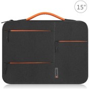 Resim 360 Dönebilen Su Geçirmez 15" Dizüstü Bilgisayar Çantası - Macbook Uyumlu, Surface, Dell Xps İçin Siyah Siyah 