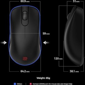 Resim ZOWIE S2-DW Küçük boy 4K Simetrik Kablosuz E-spor Oyuncu Mouse 