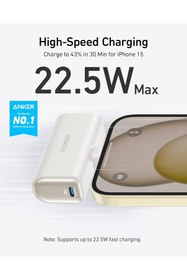 Resim Anker Nano Powerbank (22.5W, Dahili USB-C Bağlantı Noktası) - Beyaz - A1653 