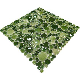 Resim MozaiKristaL Tüm yüzeyler için Damla Yeşil Mix. 31,5x31,5cm. Fileli Cam Mozaik. ( 10 File Karo = 1 m2 Fiyatıdır.) 