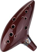 Resim Valkyrie Ocarina 12 Delik Ocarina Seramik Alto C Ocarina Flüt Mavi Ocarina Sualtı Müzik Nefesli Enstrüman Kahverengi 