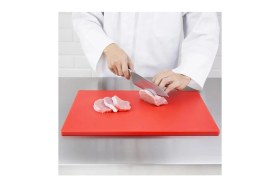 Resim Feyza Design Kırmızı 50X30X2 cm Polietilen Kesim Tahtası, Dayanıklı ve Pratik Kullanım 