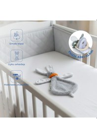 Resim Babyjem Emzik Askılı Tavşan Uyku Arkadaşı Gri 