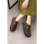 Resim Oxford Hakiki Deri Mantar Taban Ortopedik Yüksek Eva Ayakkabı 