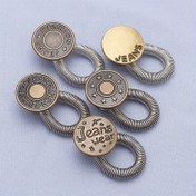 Resim 5 adet Rastgele Düğme Uzatıcı Pantolon Kot Ücretsiz Dikiş Ayarlanabilir Geri Çekilebilir Bel Uzatıcıları Metal Düğmeler Bel Genişletici 