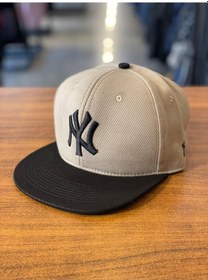 Resim Hamze Ny Yankees Nakışlı Bej Hiphop Snapback Rapper Basket Cap Şapka 