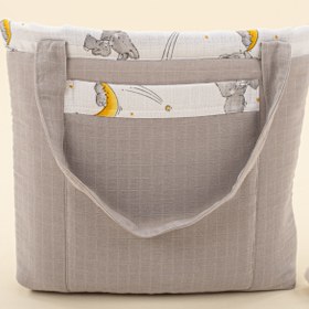 Resim Bebek Bakım Çantası - Açık Gri Muslin - Gri Tavşan 