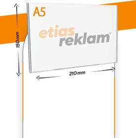 Resim Genel Markalar A5 U Tipi Yatay Masa Üstü 2.8 Mm Şeffaf Pleksi Föylük / Broşürlük 