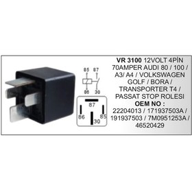 Resim Stop Rolesi 12V 4P Golf Bora Transporter T4 504629189 