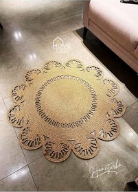 Resim Moderin Hasır, Jüt Desenli, Naturel - Jüt Dekoratif Kilim, Paspas, Banyo Paspası, Balkon Paspası 90 x 90 jüt 