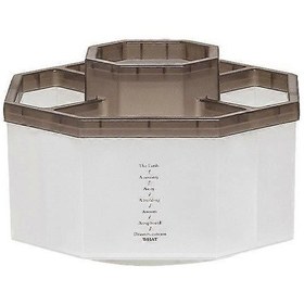 Resim Ganzhoushop Basit Modern Büyük Kapasiteli Ofis Masaüstü Depolama Kalemlik, Renk: Şeffaf Kahve Döner 