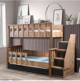 Resim Setaymobilya Diva Mdf Profil Ranza, Diva Merdivenli Ayrılabilir 3 Lü Ranza 