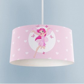 Resim MASAL ODAM BEBEK VE ÇOCUK ODASI Uçan Peri Kızı ve Kalp Desenli Avize 