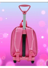 Resim Tezzgelsin Kız Çocuk Minnie Mouse 5d Baskılı Çekçekli Tekerli Anaokulu Kreş Okul Çantası Ve Sırt Çantası Pembe 