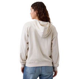 Resim GAP Logo Fermuarlı Fransız Havlu Kumaş Kadın Gri Günlük Stil Eşofman Üstü 885587014 