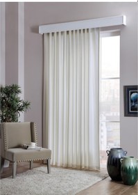 Resim Taç Saten Güneşlik Perde Krem & Beyaz 1.Sınıf Kalite (Boy 200 Cm) 