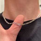 Resim Erkekler için Paslanmaz Çelik Minimalist Zincir Kolye - Dayanıklı Parlak Yüzey, Günlük ve Parti Takısı, Erkek Arkadaşa Mükemmel Hediye (Noel, Sevgililer Günü), Çiftler İçin Uyumlu Kolyeler, Günlük Takılar, Modern Tasarım 