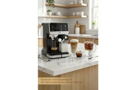 Resim Sinbo Espresso Cappucino Latte 20 Bar Profesyonel Otomatik Espresso Makinesi, Süt Köpürtücülü, Kapsül Kullanım Aparatı, 6 Farklı Kahve Seçeneği, Dokunmatik Ekran SCM-2996Pro 