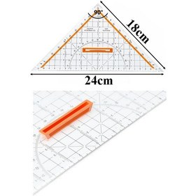 Resim Geoder Üçgen Cetvel 24 Cm 1 Adet Geoderik Modelist Gemici Gönyesi Geometrik Açılı Gönye No:2 Yıldızlar Çok Renkli 