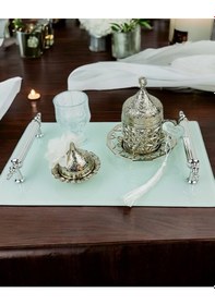 Resim Harmonize Beyaz Söz Tepsisi Ve Damat Kahve Fincanı Gri Gri 