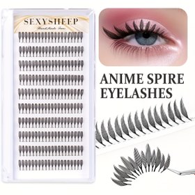 Resim Seksi Koyun Anime Spire Kirpikleri - 8-15mm Yumuşak, Doğal Görünümlü Kirpik Uzantıları Cosplay, Kedi Gözü ve Salon Kullanımı için, Kıvrım Geliştirici, Salon Kirpik Uzantıları | Anime Tarzı Kirpikler | Yumuşak Dokulu Kirpikler, Anime Aksesuarları 