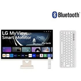 Resim LG MyView 27SR50F-W 27" 60 Hz IPS Smart Monitör ve Logitech Pebble Keys 2 K380s Klavye LG