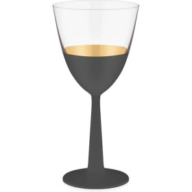 Resim Decorium Vision Black 24 Ayar Altın Yaldızlı 340 ml 6 Parça Cam Kırmızı Şarap Kadehi 9-01020015 