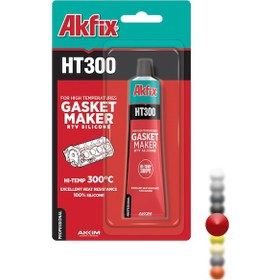 Resim Akfıx Ht300 Yüksek Isı Silikonu Rtv Kırmızı 50gr. Kırmızı Kırmızı 