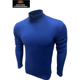 Resim Oscar Cordoba Erkekler İçin Kalınlaştırılmış İçi Polar Kaplamalı Kazak 8664184 Mavi 