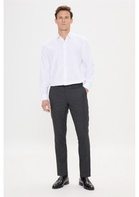 Resim AC&Co / Altınyıldız Classics Erkek Beyaz Slim Fit Dar Kesim Klasik Yaka Pamuklu Oxford Gömlek Beyaz 