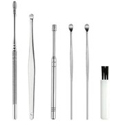 Resim Mufunye Adet Kulak Temizleme Seti Paslanmaz Çelik Kulak Temizleme Aleti Kulak Kiri Temizleyici Kulak Temizleme Kaşığı Spiral Kulak Temizleme Aleti Kılıflı 