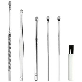 Resim Mufunye Adet Kulak Temizleme Seti Paslanmaz Çelik Kulak Temizleme Aleti Kulak Kiri Temizleyici Kulak Temizleme Kaşığı Spiral Kulak Temizleme Aleti Kılıflı 