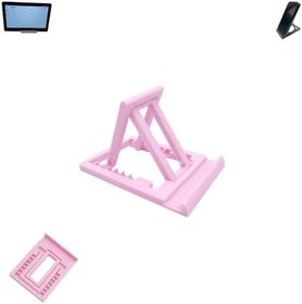 Resim Özel 3D Üretim Katlanabilir & Ayarlanabilir 7 Kademeli Telefon Tablet Standı Tablet Telefon Tutucu (Ebat: 10,7 cm x 7,4 cm) (Pembe) 