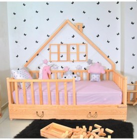 Resim Markaawm Markaawm Montessori Çocuk Yatak Yavrulu 90X190 Karyola Ağacı Akçaağaç 