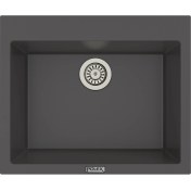 Resim POLEX Cristalüx Granit Evye P-X60 Antrasit Tezgah Altı Ve Tezgah Üstü Kare Mutfak Evyesi 60x50cm 