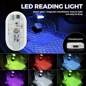 Resim Trendooze Turcoshop11 1 Adet Rgb Dokunmatik Usb Led Araç Tavan Aydınlatma Lambası, Modern Dekor 