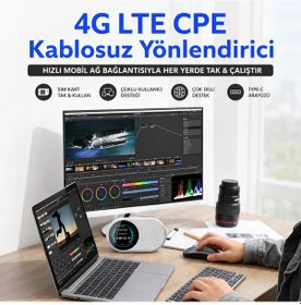 Resim Microcase 4g Lte Taşınabilir Mobil Wifi Modem Sım Kartlı Type-c Şarj Destekli Al5794 
