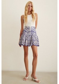 Resim Never More Güpür Detaylı Mini Etek Mavi 