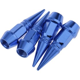 Resim Enjoybuy 4x Spike Özel Lastik Hava Valfı Kök Kapakları Araba Motosiklet Suv Van Blue Için (Yurt Dışından) 