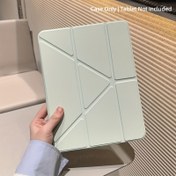 Resim Bir yüz maskesi, manyetik ekranlı, katlanabilir çok panelli kapak, akıllı uyku/uyanma, for iPad 2020/2021/2022 pro 11 inç için uygun, for iPad 5/6 Gen 9.7 inç için uygun, for iPad air4/5 10.9 inç için uygun, for iPad air (M2) 11 inç ve diğer modeller için uygun, kalem yuvası ile, 3+Y katlama, tabletler için çok açılı destek, yüz maskesi manyetik ekran, şeffaf akrilik kabuk, basit ve şık 