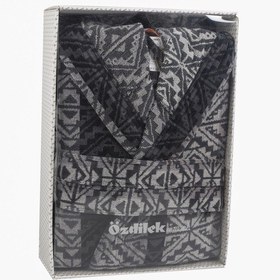 Resim Özdilek Hawai Tapetto Kadife Kapüşonlu Bornoz S/m Beden 334254 Gri 