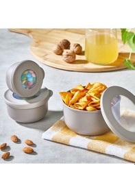 Resim Kapaklı Saklama Kasesi 250 Ml Gıda Ve Atıştırmalık İçin Pratik Kase Gri 
